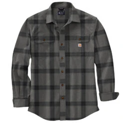 Carhartt Men's Loose Fit Heavyweight Flannel Long-Sleeve Plaid Shirt