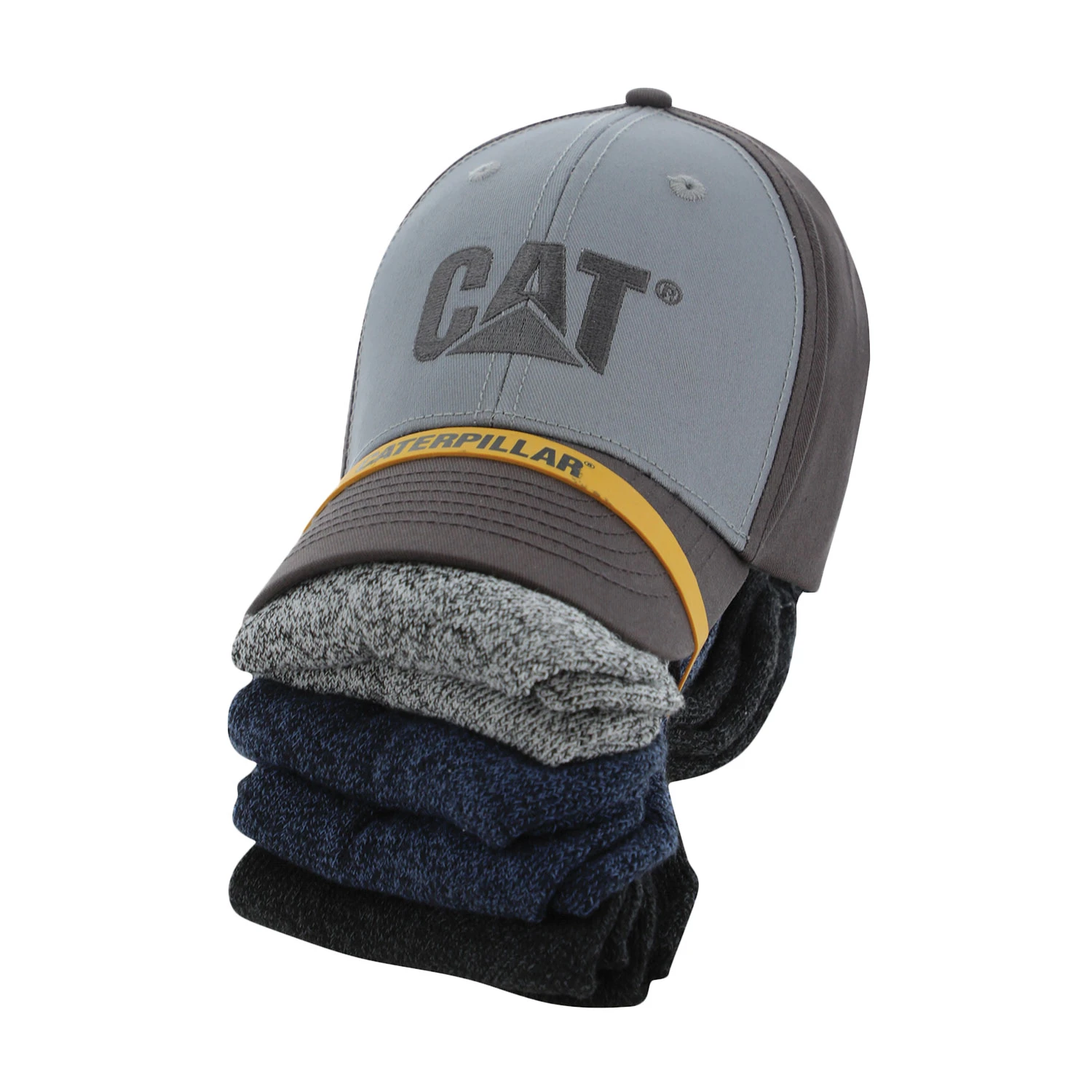 Caterpillar Workwear Men's Two-Tone Logo Cap + Sock Bundle - 6-Pairs 3 Caterpillar Workwear Men's Two-Tone Logo Cap + Sock Bundle - 6-Pairs