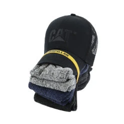 Caterpillar Workwear CAT Raised Logo Cap + Sock Bundle - 6-Pairs