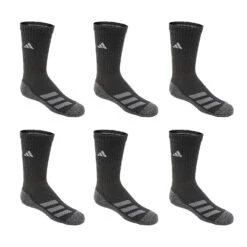 Adidas Boys' Cushioned Angle Stripe Crew Socks - 6-Pack
